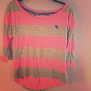 Pink Abercrombie Stripe shirt